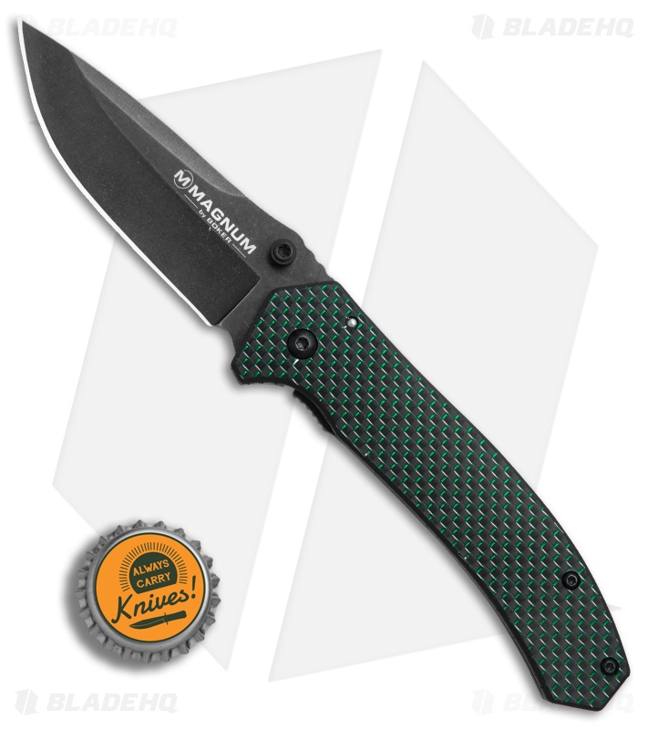 Boker Magnum Green Strike Frame Lock Knife LSCF/G-10 (3.3" Black SW) 01MB637