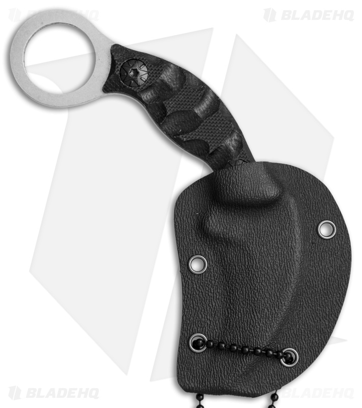 Boker Magnum Neck Bit Karambit Fixed Blade Knife Black G-10 (2" Stonewash)