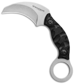 Boker Magnum Neck Bit Karambit Fixed Blade Knife Black G-10 (2" Stonewash)