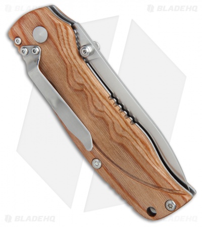 Boker Magnum Pakka Hunter Liner Lock Knife Wood (3.6" Satin) 01MB700