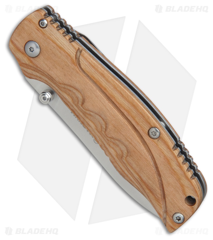 Boker Magnum Pakka Hunter Liner Lock Knife Wood (3.6" Satin) 01MB700