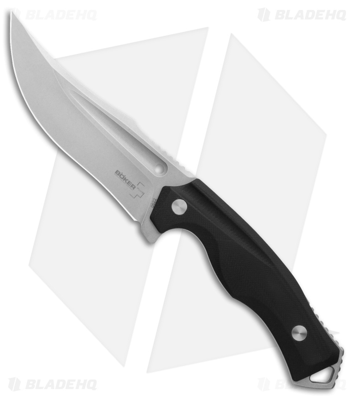 Boker Plus Masada Fixed Blade Knife Black G-10 (4.6" Stonewash) 02BO771