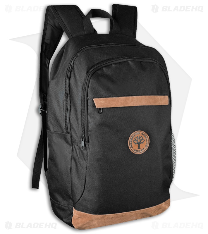 Boker Plus Backpack Black Nylon w/ Brown Leather - BO09BO200