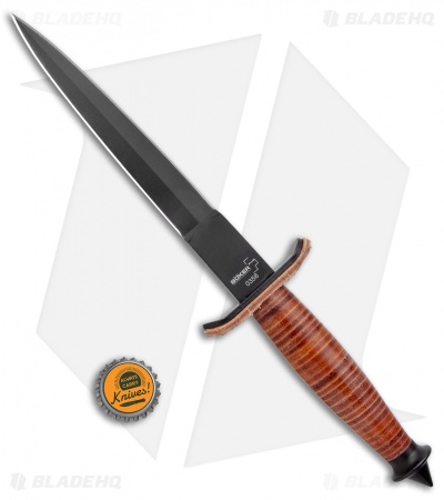 Boker Plus V-42 Devil's Brigade Fixed Blade Knife Leather (7" Black) 02BO1942