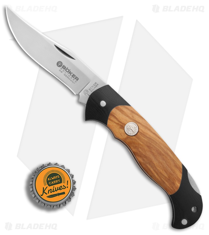 Boker Scout Lightweight Lockback Knife Olive Wood (3.1" Satin) 112095