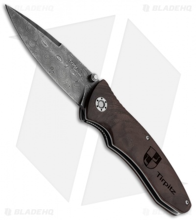 Boker Tirpitz Liner Lock Knife Walnut (4" Damascus)