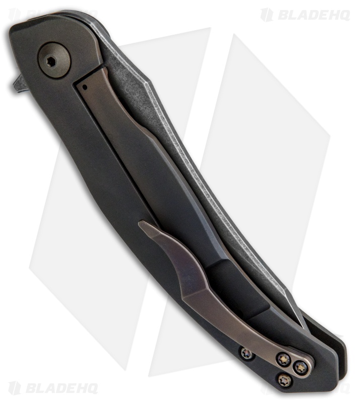 Bond Knives Custom Huli Maka Flip Frame Lock Knife Stealth Ti (3.75" Black SW)