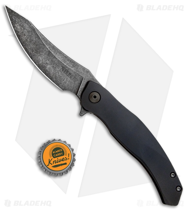 Bond Knives Custom Huli Maka Flip Frame Lock Knife Stealth Ti (3.75" Black SW)