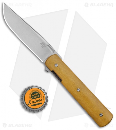 Brad Zinker Custom Knives Flipper Knife Vintage Paper Micarta (3.25" SW)