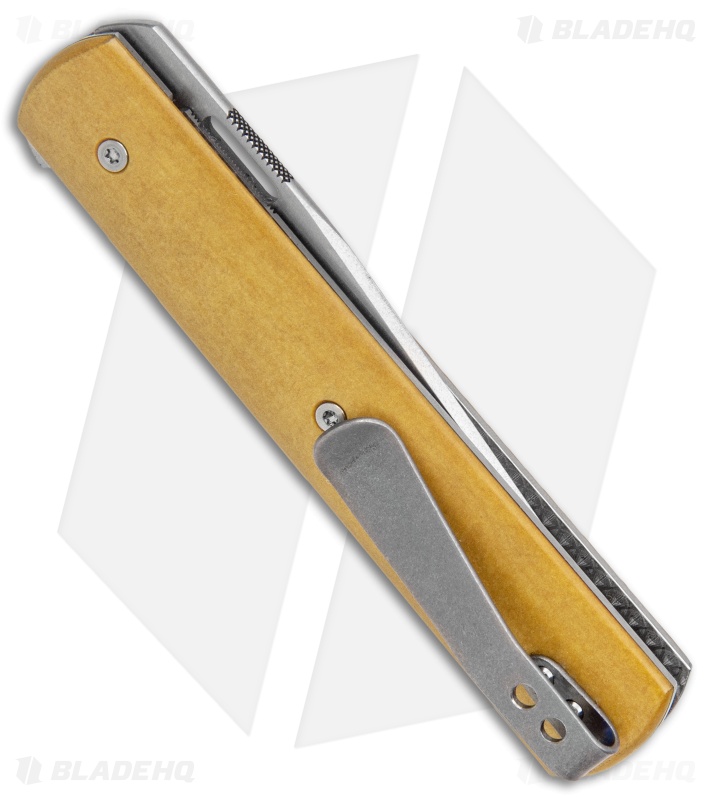 Brad Zinker Custom Knives Flipper Knife Vintage Paper Micarta (3.25" SW)