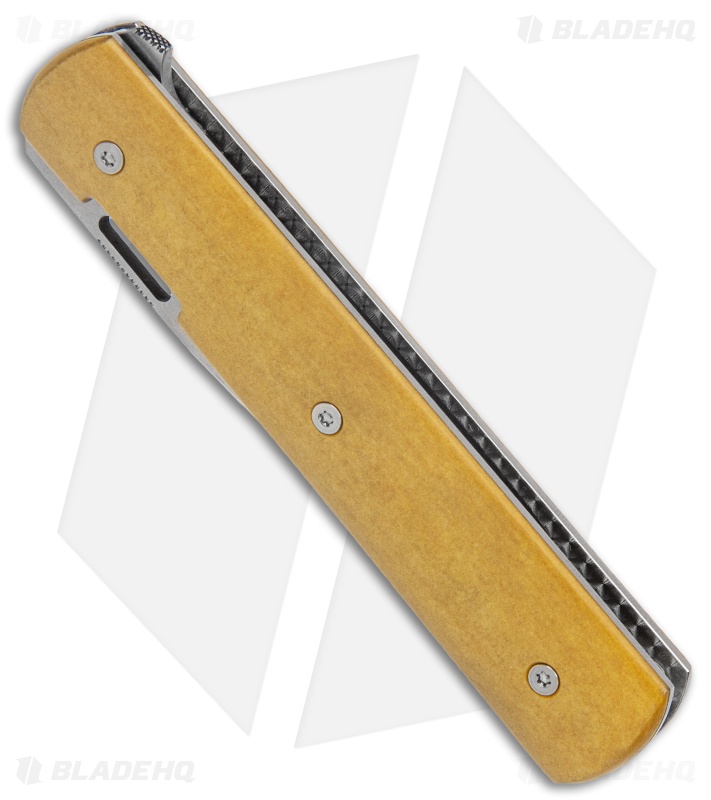 Brad Zinker Custom Knives Flipper Knife Vintage Paper Micarta (3.25" SW)