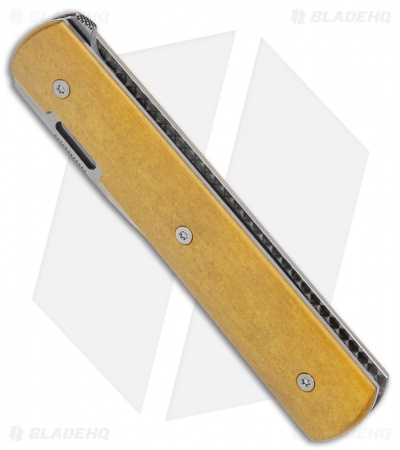 Brad Zinker Custom Knives Flipper Knife Vintage Paper Micarta (3.25" SW)