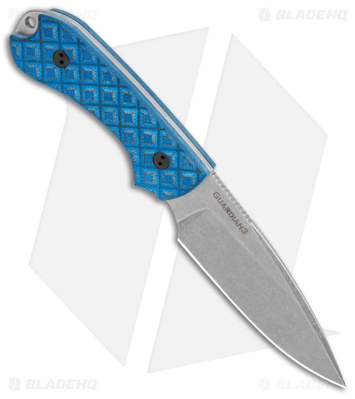 Bradford Knives Guardian3 Fixed Blade Black/Blue G-10 (3.5" False Edge AEB-L SW)