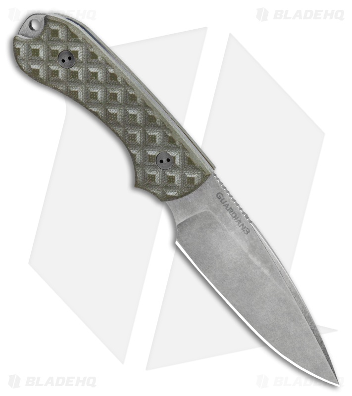 Bradford Knives Guardian3 Fixed Blade OG Green G-10 (3.5" False Edge AEB-L SW)