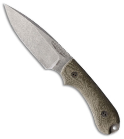 Bradford Knives Guardian 3 Drop Point Knife OD Green Micarta (3.5" SW AEB-L)