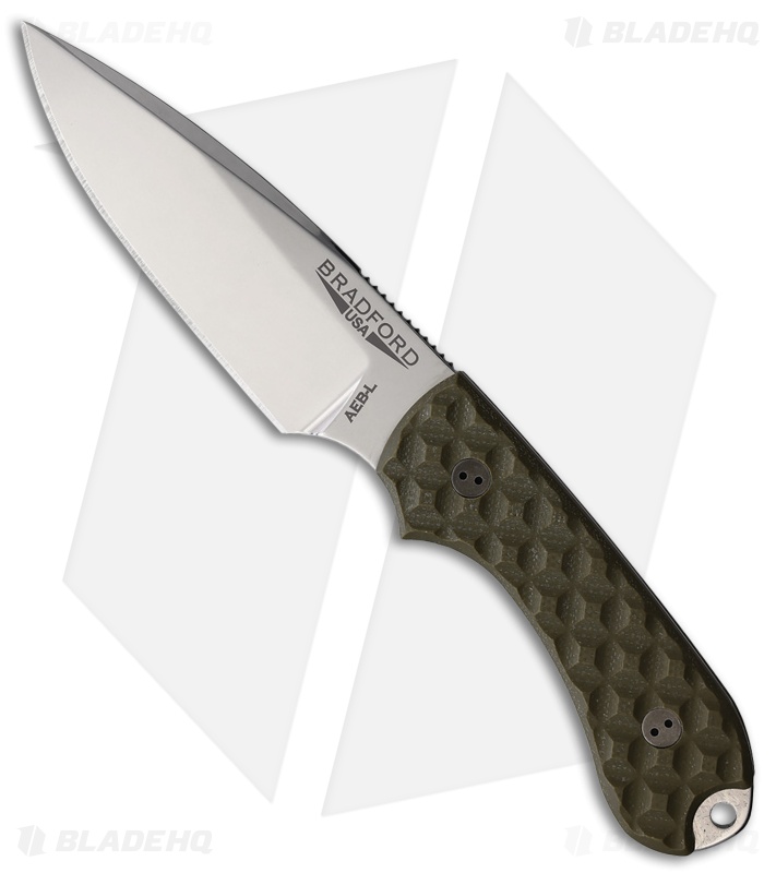 Bradford Guardian 3 Fixed Blade Knife OD Green G-10 (3.75" Polish)