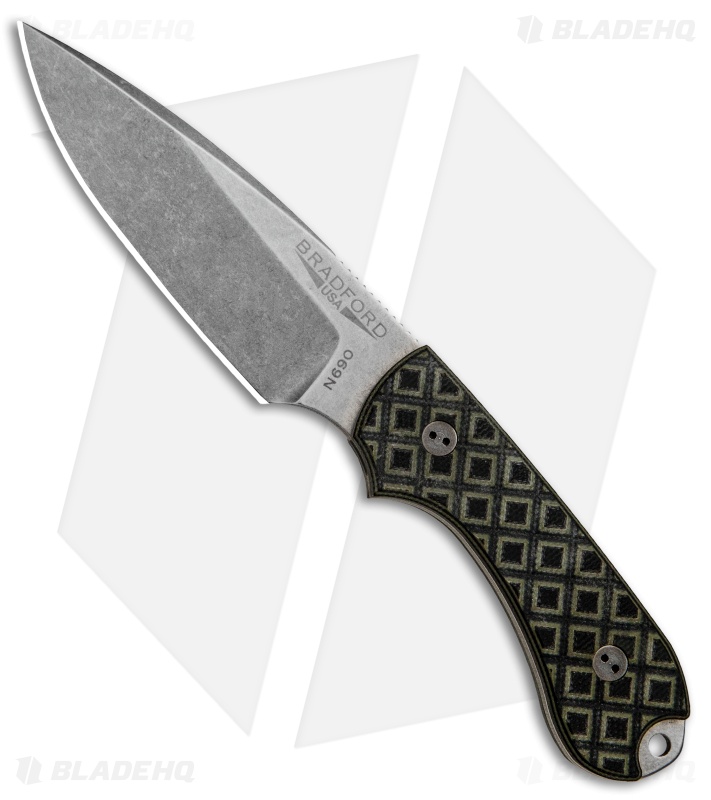 Bradford Knives Guardian3 Knife OD Green/Black G-10 (3.5" False Edge/N690/SW)