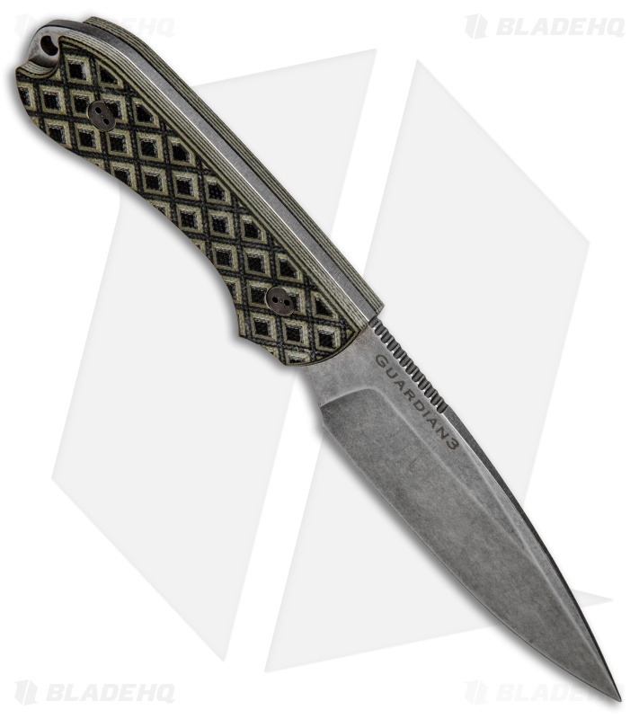 Bradford Knives Guardian3 Knife OD Green/Black G-10 (3.5" False Edge/N690/SW)