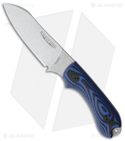 Bradford Knives Guardian3 Fixed Blade 3D Black/Blue G-10 (Sheepsfoot/N690/SW)