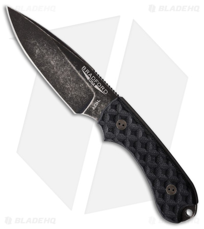 Bradford Knives Guardian 3 Drop Point Knife Black G-10 (3.5" Nimbus AEB-L)
