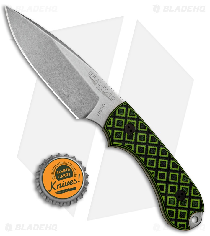 Bradford Knives Guardian3 Knife Green/Black G-10 - Blade HQ