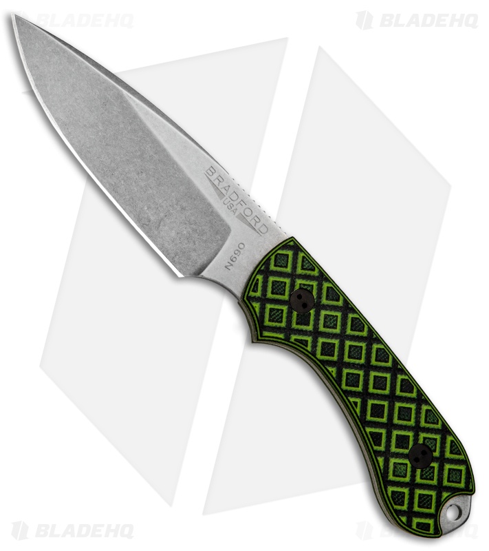 Bradford Knives Guardian3 Knife Green/Black G-10 - Blade HQ