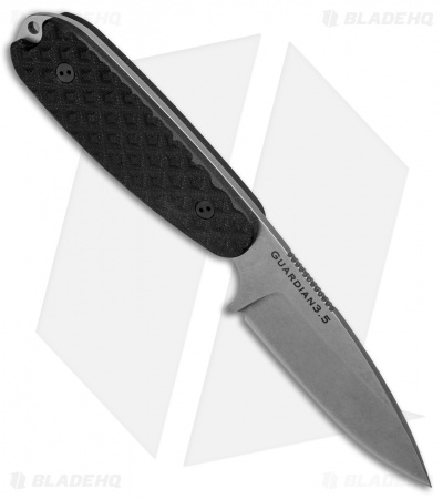 Bradford Knives Guardian3.5 Fixed Blade Black G-10 (3.75" Sabre/N690/Stonewash)