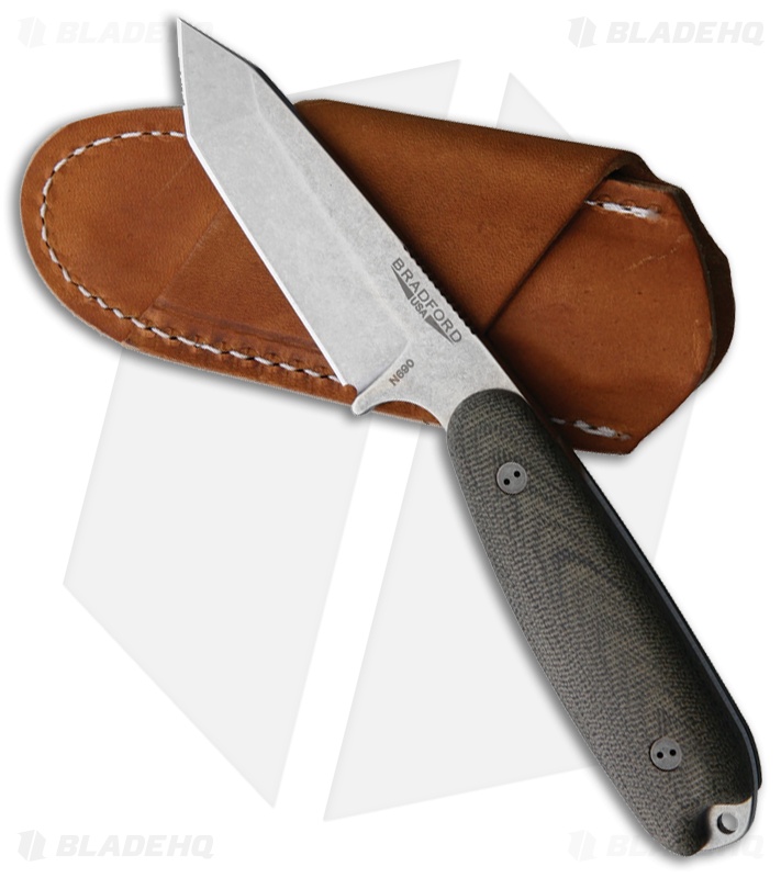 Bradford Knives Guardian3.5T Fixed Blade 3D OD Green Micarta (Stonewash N690) 