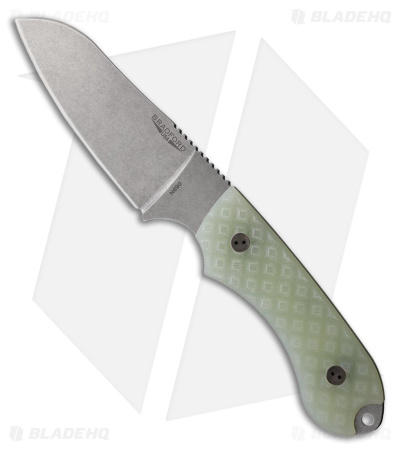 Bradford Knives Guardian 4 Sheepsfoot Knife Jade G-10 (4.8" Stonewash N690)