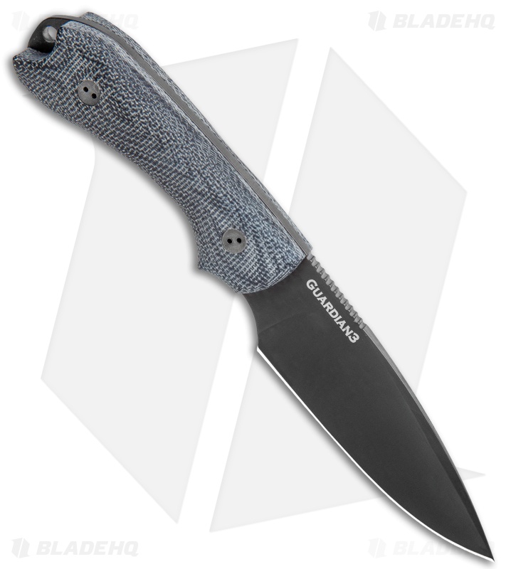 Bradford Knives Guardian3 Fixed Blade Knife 3D Black Micarta (DLC/N690)