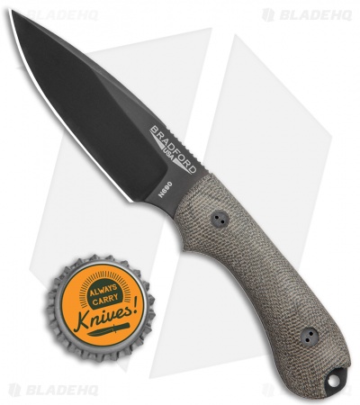 Bradford Knives Guardian3 Fixed Blade 3D Green Micarta (False Edge/N690/DLC)