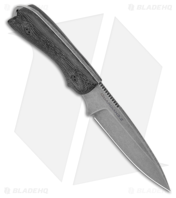Bradford Knives Guardian 3.2 Knife Black Micarta (3.9" Stonewash)