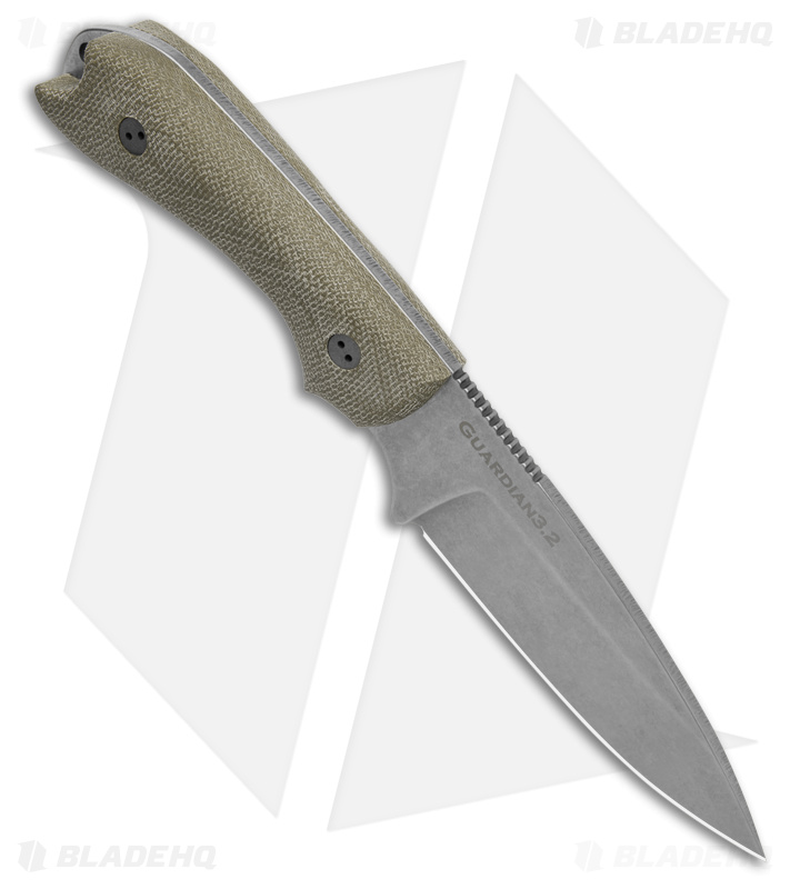 Bradford Knives Guardian 3.2 Knife Green Micarta (3.9" Stonewash)