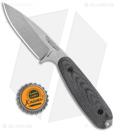 Bradford Knives Guardian3.5 Fixed Blade 3D Black Micarta (3.75" Sabre SW N690)