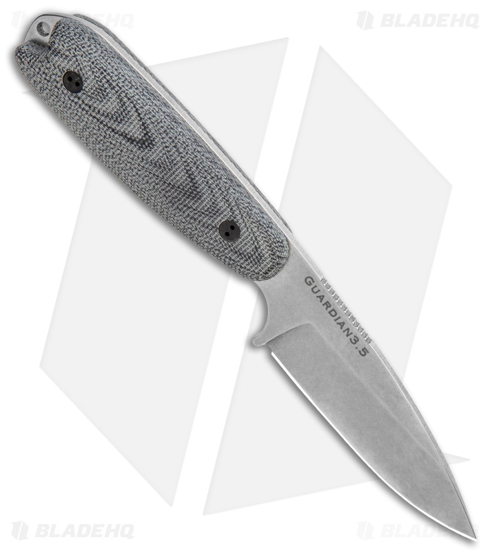 Bradford Knives Guardian3.5 Fixed Blade 3D Black Micarta (3.75" Sabre SW N690)