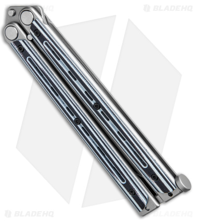 Bradley Kimura Butterfly Balisong Knife Black & White G-10 (3.9 Bead Blast)