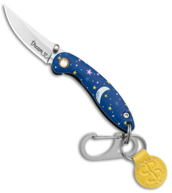 Brighten Blades DREAM Keychain Frame Lock Knife Blue Aluminum (1.7" Satin)