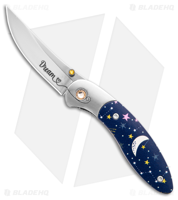 Brighten Blades DREAM Liner Lock Knife Blue Aluminum (2.6" Satin)