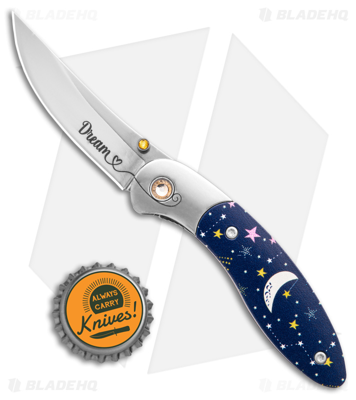 Brighten Blades DREAM Liner Lock Knife Blue Aluminum (2.6" Satin)