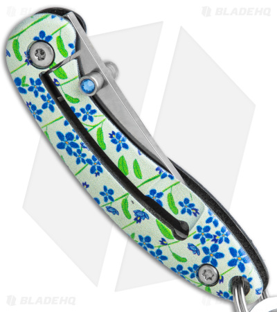 Brighten Blades FAITH Keychain Frame Lock Knife Floral Aluminum (1.7" Satin)