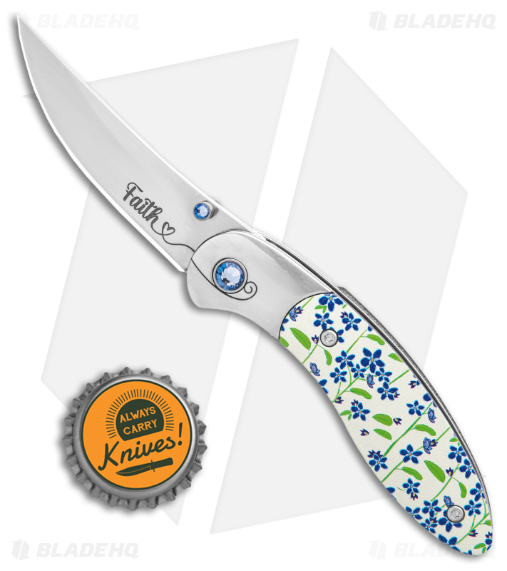 Brighten Blades FAITH Liner Lock Knife Floral Aluminum (2.6