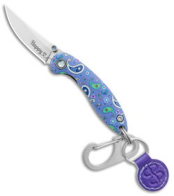 Brighten Blades HAPPY Keychain Frame Lock Knife Paisley Aluminum (1.7" Satin)