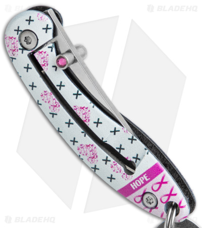 Brighten Blades HOPE Keychain Frame Lock Knife Pink Aluminum (1.7" Satin)