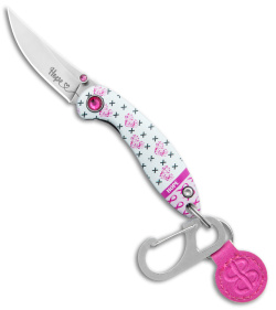 Brighten Blades HOPE Keychain Frame Lock Knife Pink Aluminum (1.7" Satin)