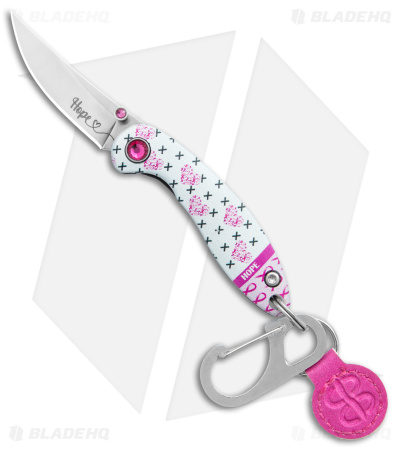 Brighten Blades HOPE Keychain Frame Lock Knife Pink Aluminum (1.7" Satin)