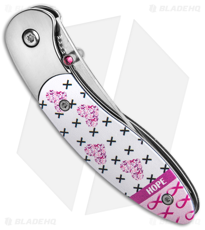 Brighten Blades HOPE Liner Lock Knife Pink Aluminum (2.6" Satin)