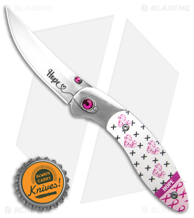 Brighten Blades HOPE Liner Lock Knife Pink Aluminum (2.6" Satin)