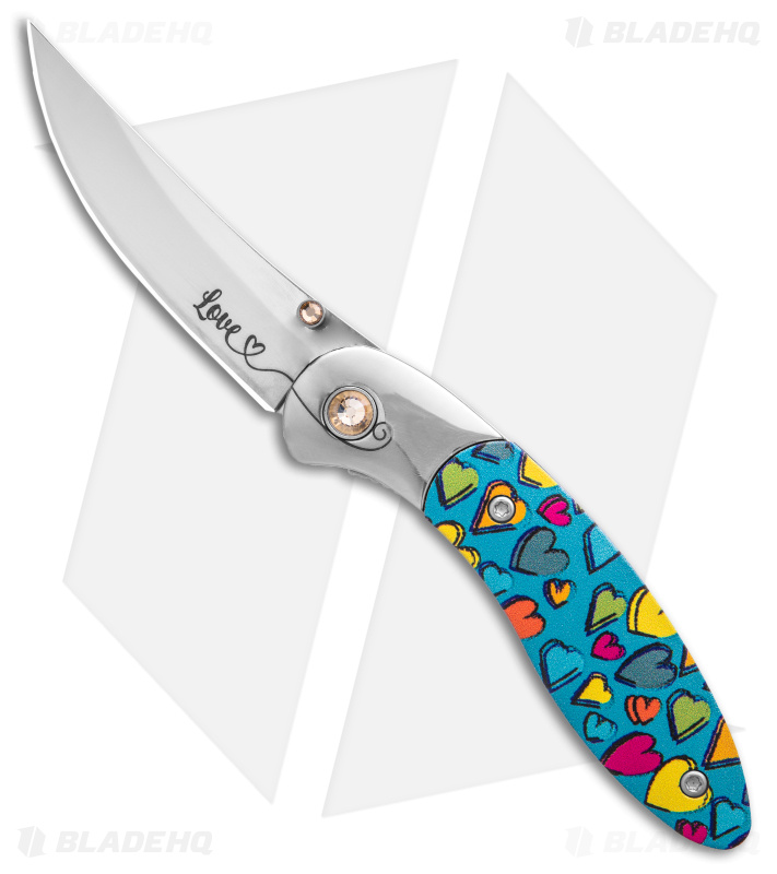Brighten Blades LOVE Liner Lock Knife Heart Aluminum (2.6" Satin) 