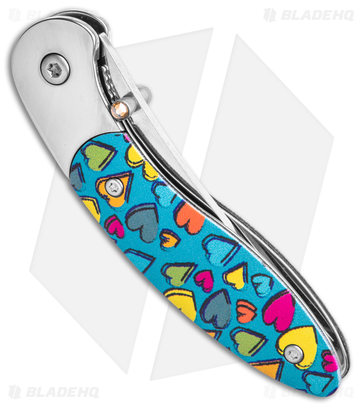 Brighten Blades LOVE Liner Lock Knife Heart Aluminum (2.6" Satin) 
