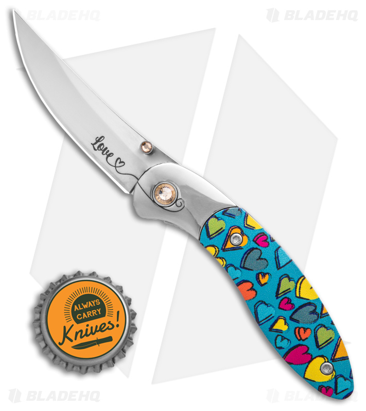 Brighten Blades LOVE Liner Lock Knife Heart Aluminum (2.6" Satin) 